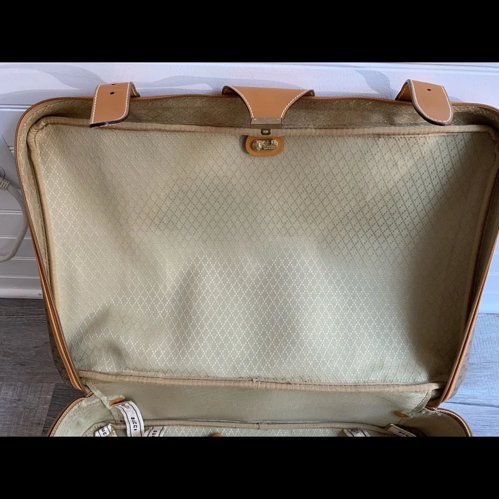 Gucci Monogram Vintage Monogram Mini G Suitcase web design ribbon red green - Picture 8 of 11
